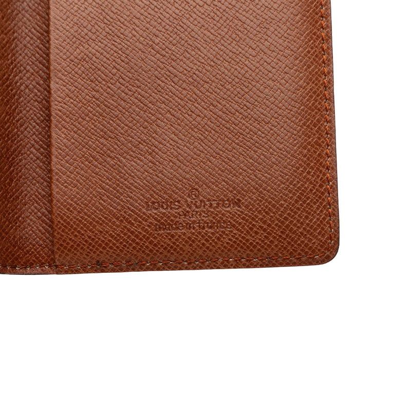 Louis Vuitton Monogram Card Case Business Holder Brown Leather