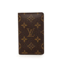 Louis Vuitton Monogram Card Case Business Holder Brown Leather