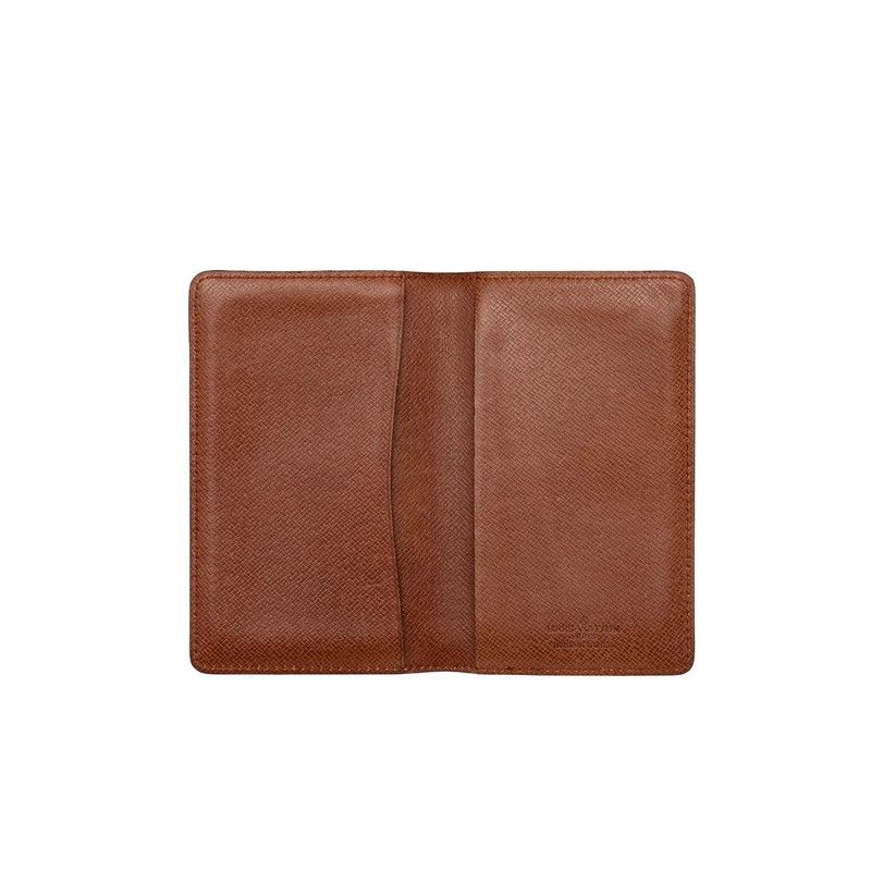 Louis Vuitton Monogram Card Case Business Holder Brown Leather