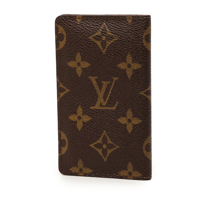 Louis Vuitton Monogram Card Case Business Holder Brown Leather