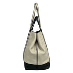 Bottega Veneta Tote Artic Cement Nappa Bicolor Corso White Black 2-Way Leather — view 2