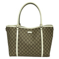 Gucci Tote GG Plus Supreme Beige Dark Brown Ivory Leather