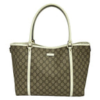 Gucci Tote GG Plus Supreme Beige Dark Brown Ivory Leather