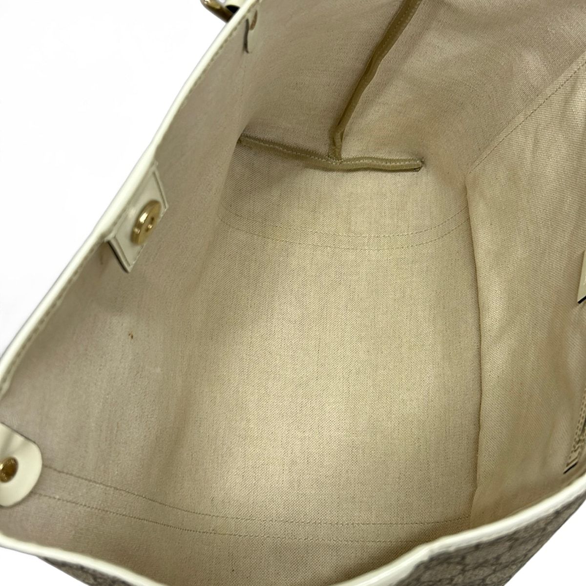 Gucci Tote GG Plus Supreme Beige Dark Brown Ivory Leather — view 7