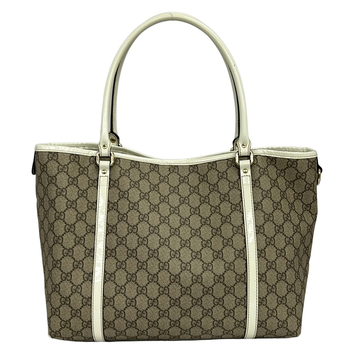 Gucci Tote GG Plus Supreme Beige Dark Brown Ivory Leather — view 3
