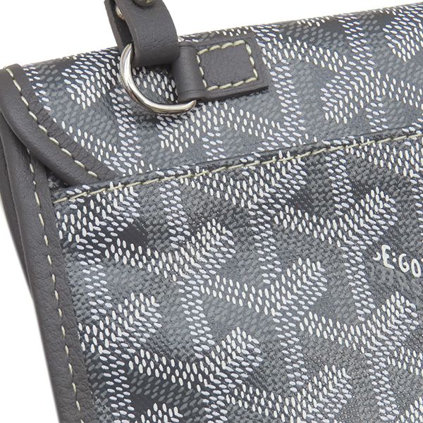 Goyard Tote Saint Louis PM Canvas in Chevroche Gray Silver Reversible Herringbon — view 6