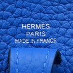 Hermes Shoulder Bag Evelyne TPM 16 Taurillon Clemence Blue Zelige Silver — view 7