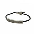 Louis Vuitton Bracelet LV Space Bangle Logo Silver Color Black