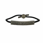 Louis Vuitton Bracelet LV Space Bangle Logo Silver Color Black — view 3