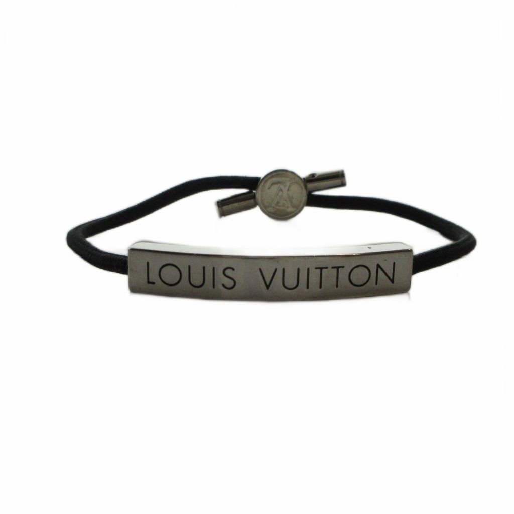 Louis Vuitton Bracelet LV Space Bangle Logo Silver Color Black — view 3