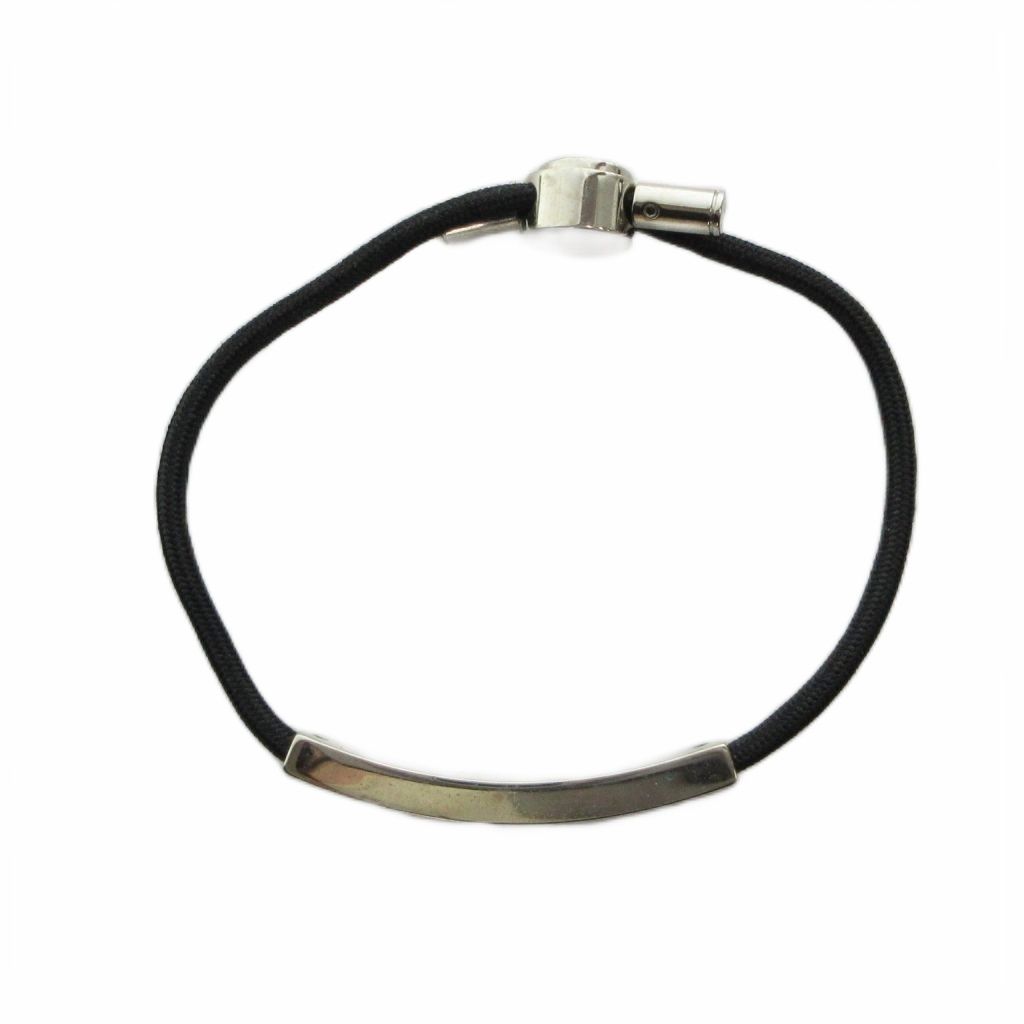 Louis Vuitton Bracelet LV Space Bangle Logo Silver Color Black — view 2