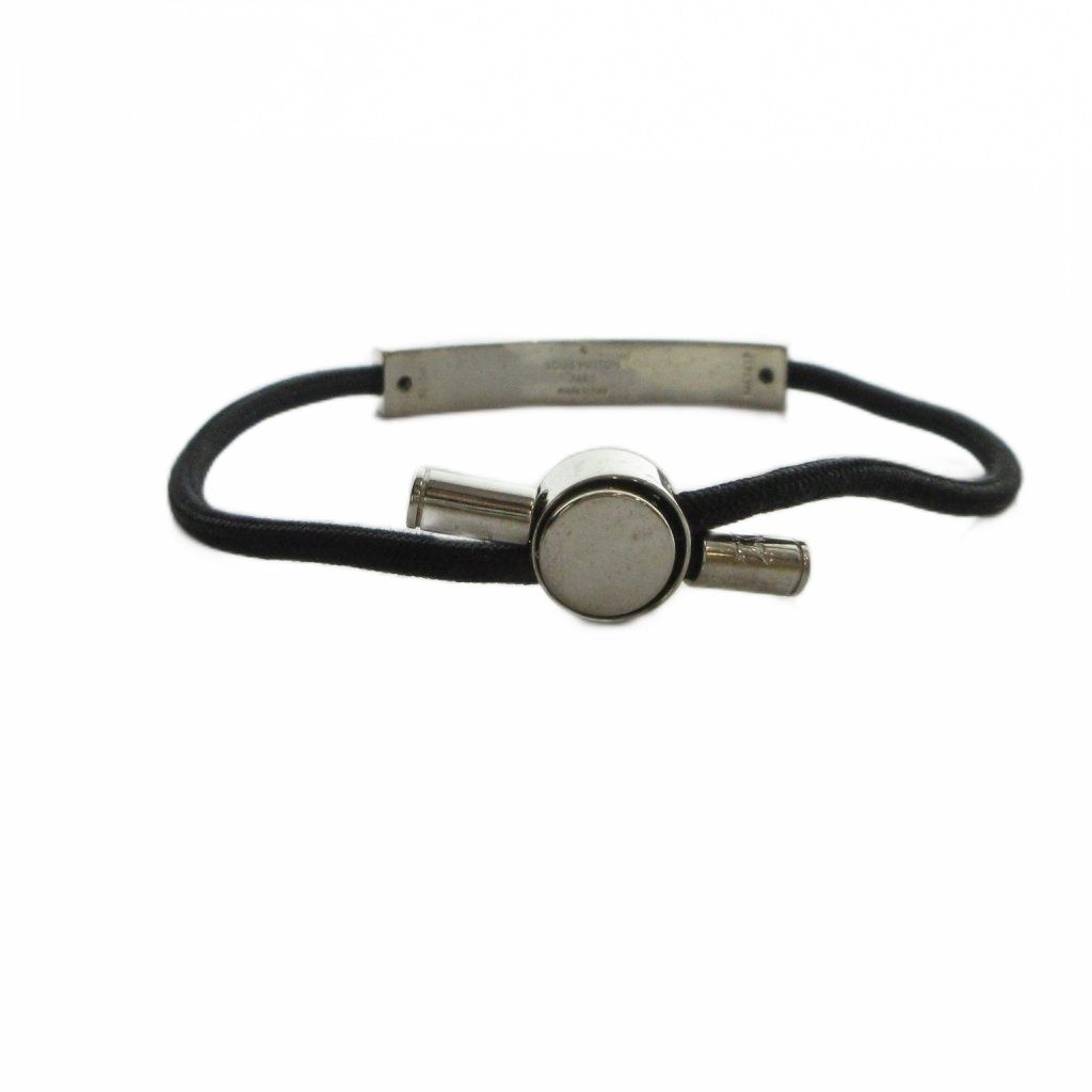 Louis Vuitton Bracelet LV Space Bangle Logo Silver Color Black — view 5