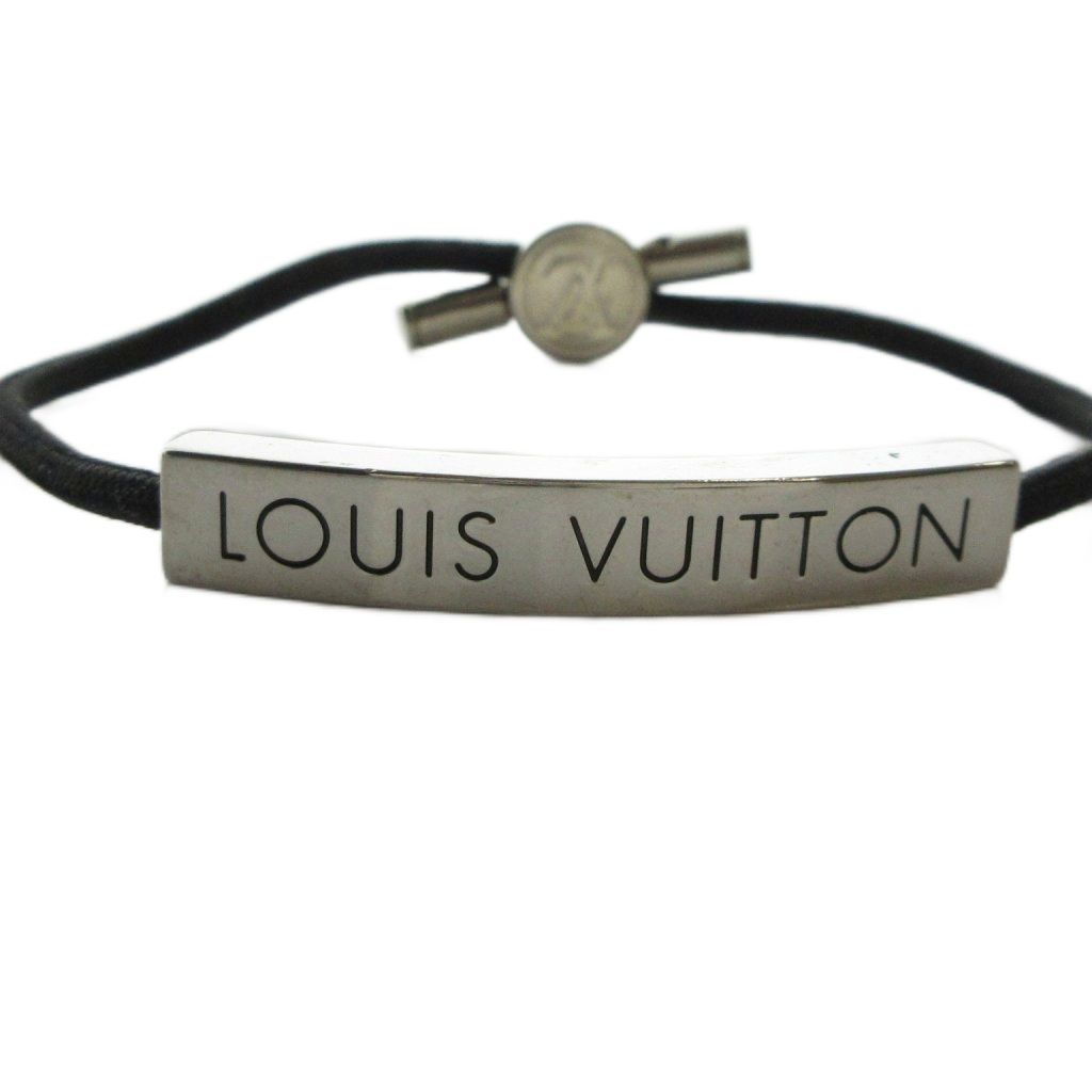 Louis Vuitton Bracelet LV Space Bangle Logo Silver Color Black — view 4