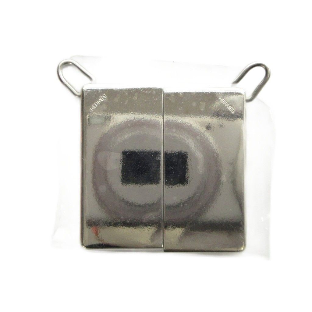 Hermes Amour Pair Necklace Symbol Plate Pendant Silver — view 2