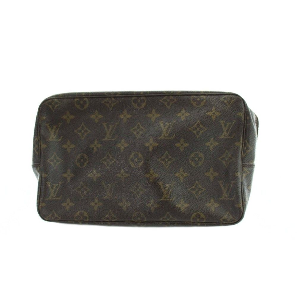 Louis Vuitton Monogram Trousse Toilet 28 Vintage Pouch Case Logo Brown MQ OH