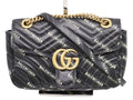 Gucci Shoulder Bag Hacker Project GG Marmont Black Leather Collaboration