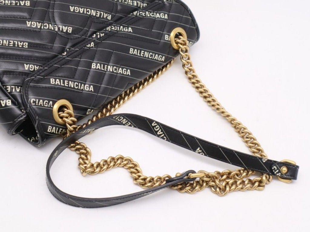 Gucci Shoulder Bag Hacker Project GG Marmont Black Leather Collaboration — view 6
