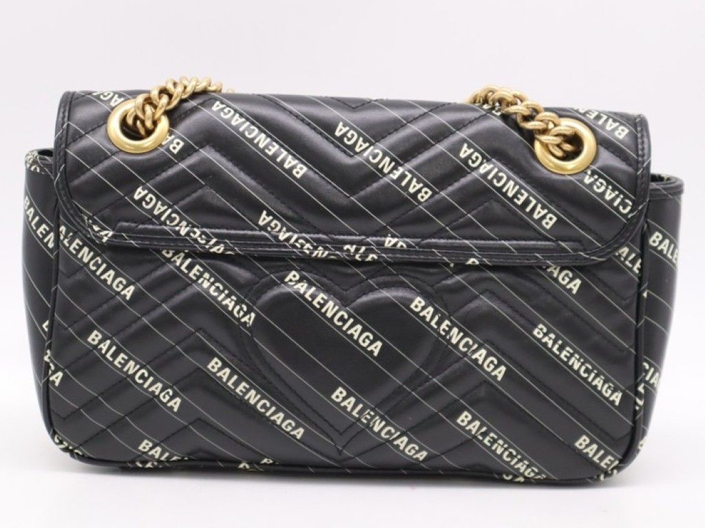 Gucci Shoulder Bag Hacker Project GG Marmont Black Leather Collaboration — view 2
