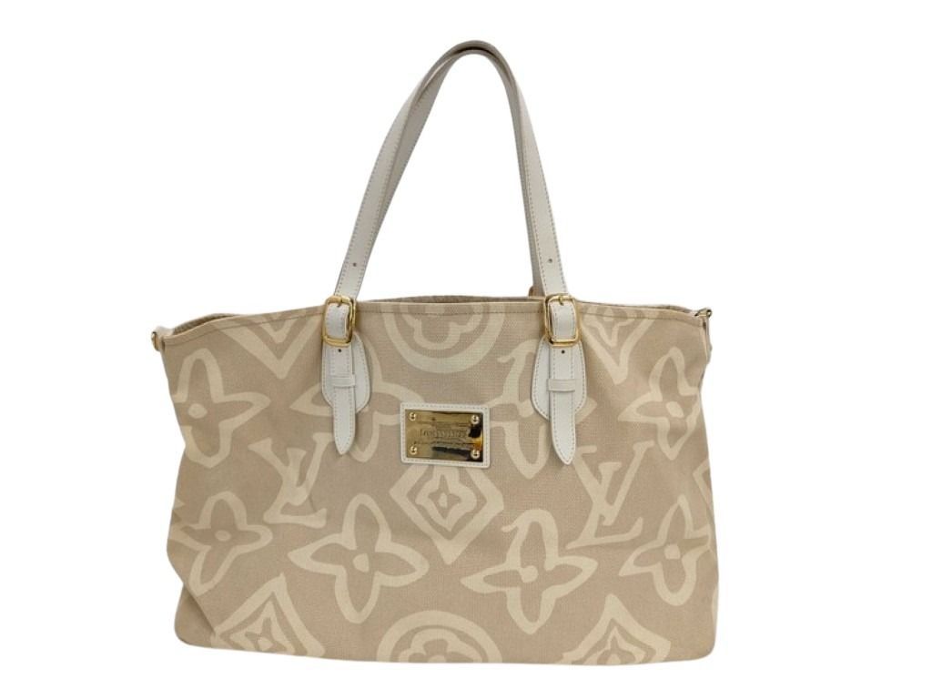 Louis Vuitton Tote Cruise Line Taisienne PM Sable Leather Canvas Gold
