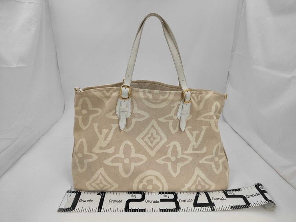 Louis Vuitton Tote Cruise Line Taisienne PM Sable Leather Canvas Gold — view 2