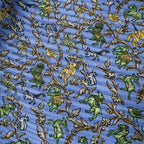 Hermes Scarf Pleated Carre Chasse en Inde Indian Hunting Silk Blue — view 6