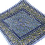Hermes Scarf Pleated Carre Chasse en Inde Indian Hunting Silk Blue — view 4