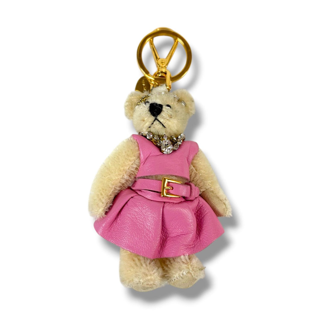 Prada Teddy Metal Ring Bear Key Sling Bag Charm Key Holder Pink Bijou — view 3