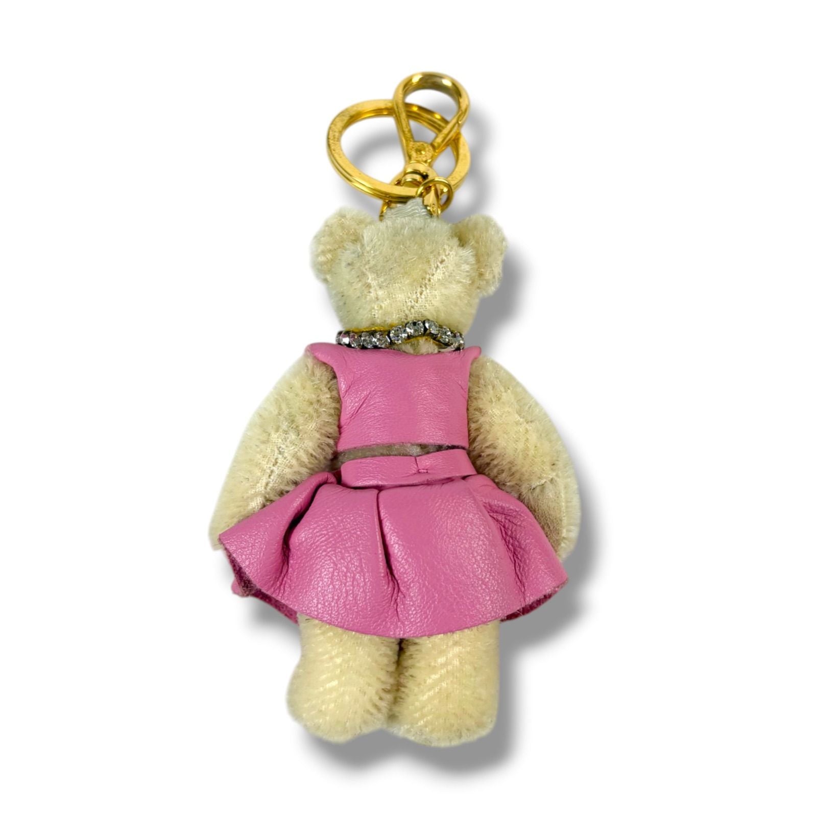 Prada Teddy Metal Ring Bear Key Sling Bag Charm Key Holder Pink Bijou — view 4