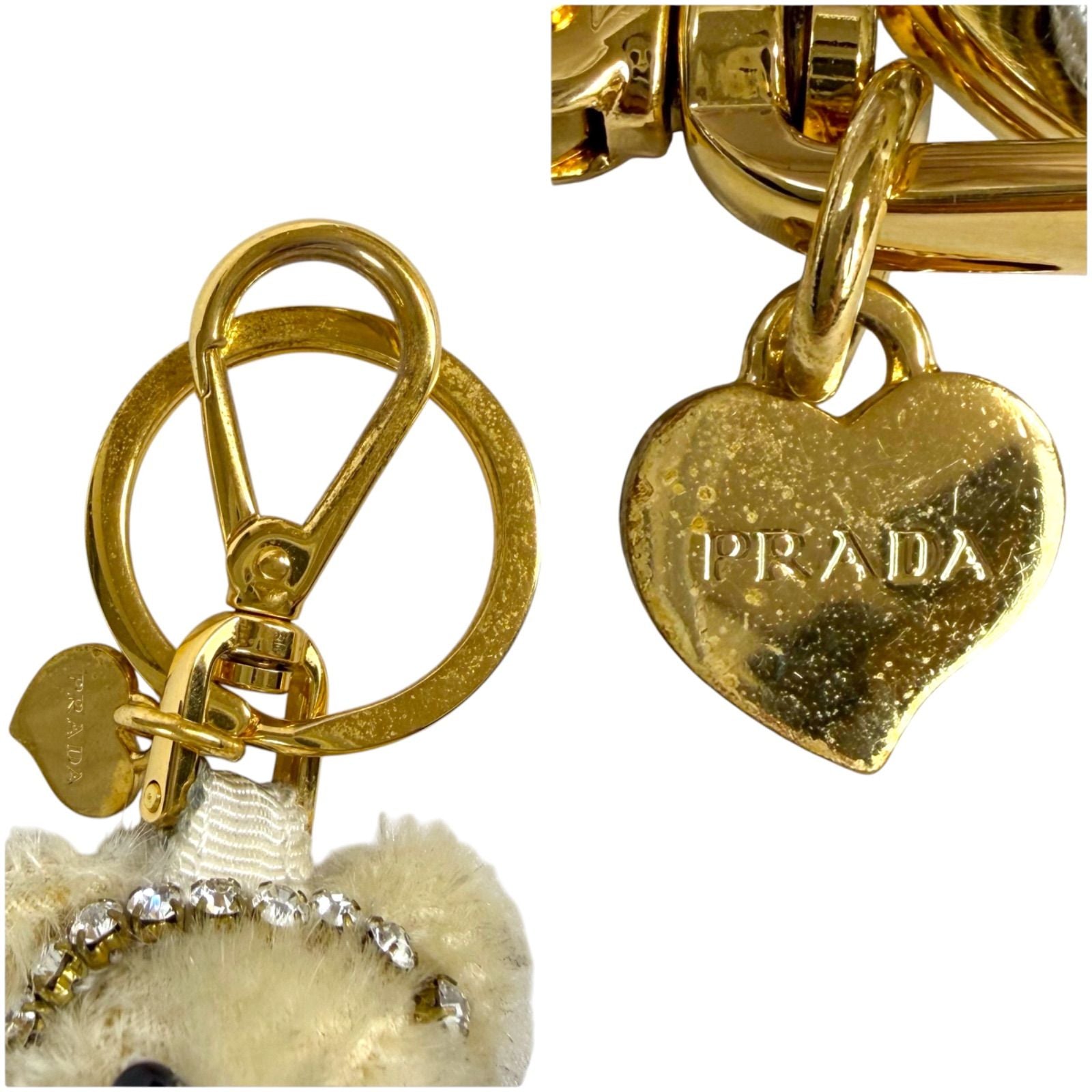 Prada Teddy Metal Ring Bear Key Sling Bag Charm Key Holder Pink Bijou — view 8