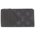 Louis Vuitton Coin Card Holder Taigarama Monogram Eclipse Taiga IC Black Case