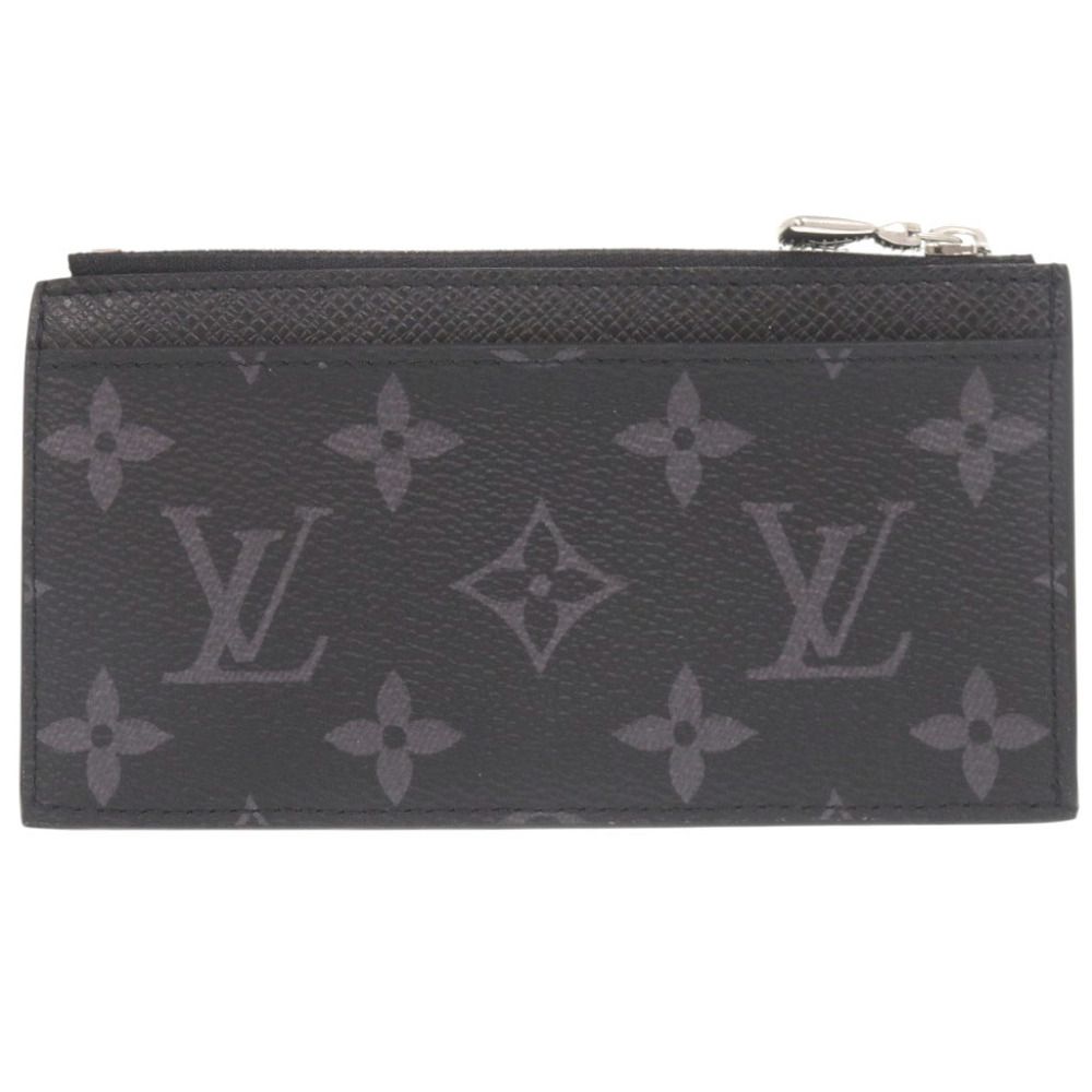 Louis Vuitton Coin Card Holder Taigarama Monogram Eclipse Taiga IC Black Case — view 2