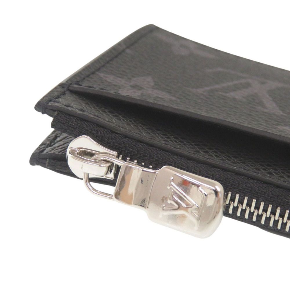 Louis Vuitton Coin Card Holder Taigarama Monogram Eclipse Taiga IC Black Case — view 6