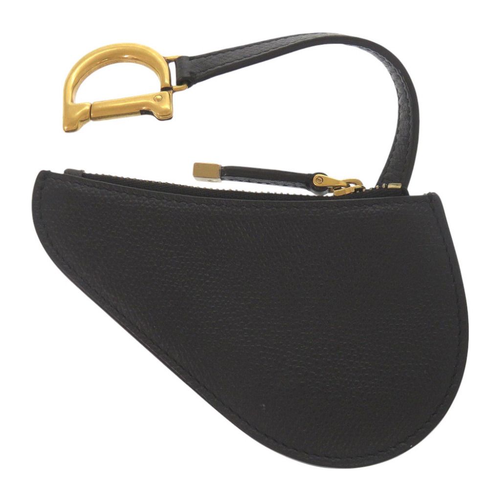 Dior Saddle Leather Black Coin Case — view 2