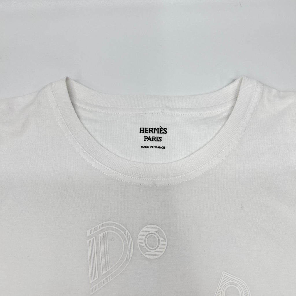 Hermes White Print Cotton Dress 38 — view 7