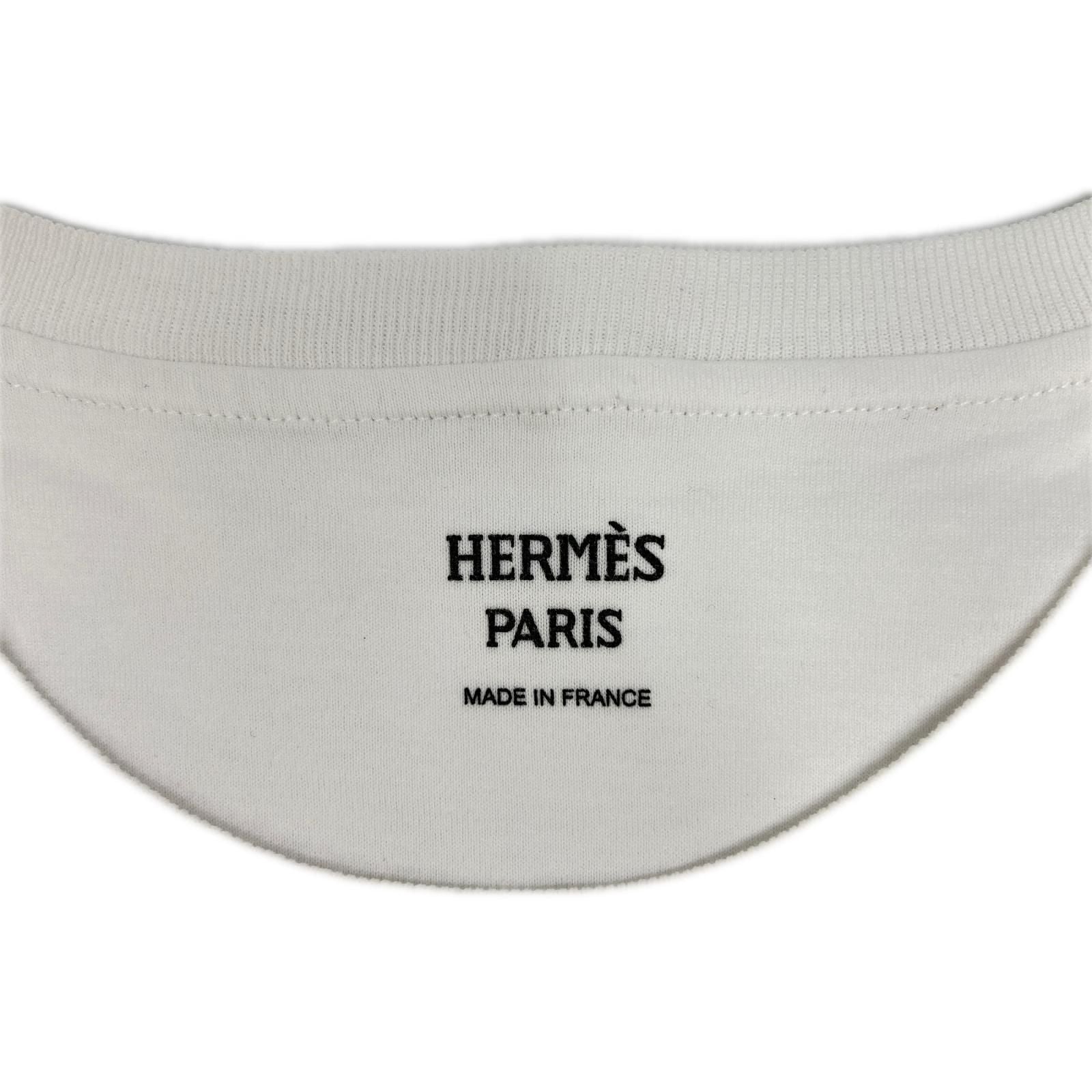 Hermes White Print Cotton Dress 38 — view 3