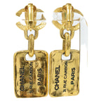 Chanel CC Logo Cambon Plate Earring — view 3