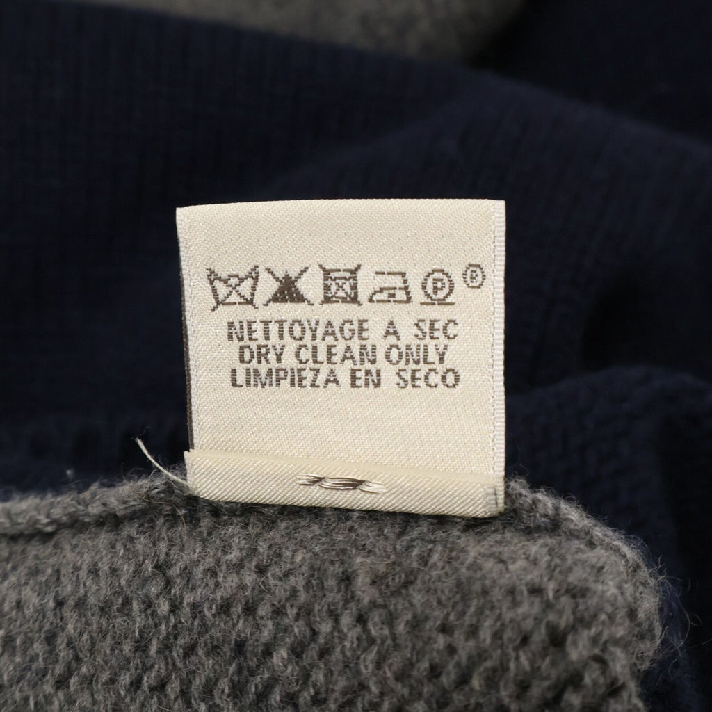 Hermes Navy Bicolor Cashmere Cotton Sweater — view 5