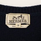 Hermes Navy Bicolor Cashmere Cotton Sweater — view 3