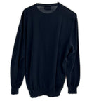 Hermes Navy Allover Knit Cotton Zip Top XL Sweater — view 2