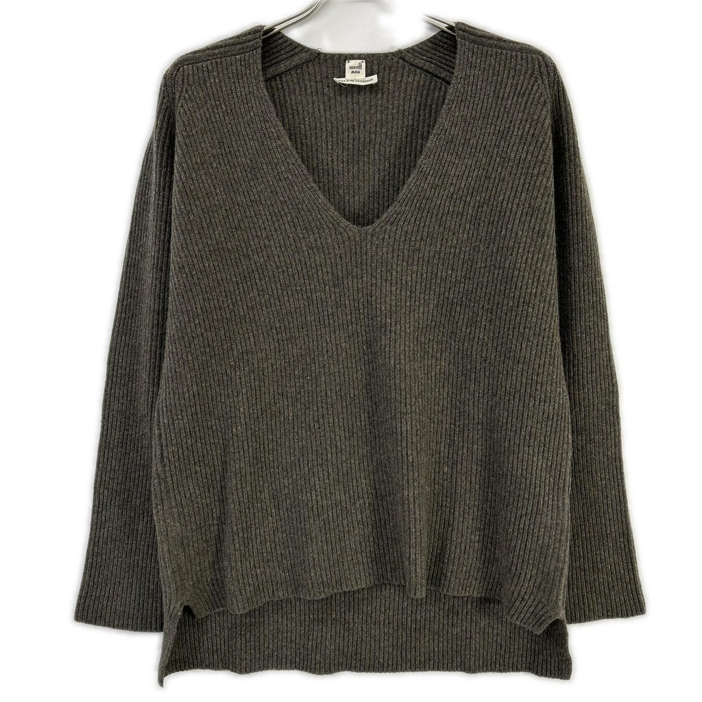 Hermes Era Cashmere V-neck Knit Sweater Solded 40