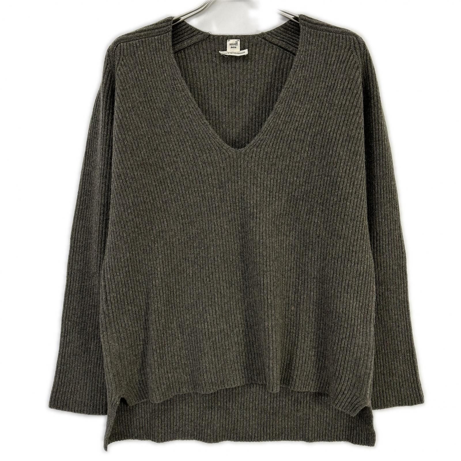 Hermes Era Cashmere V-neck Knit Sweater Solded 40