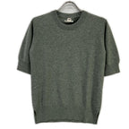 Hermes Era Green Cashmere Short Sleeve Knit 40 Sweater