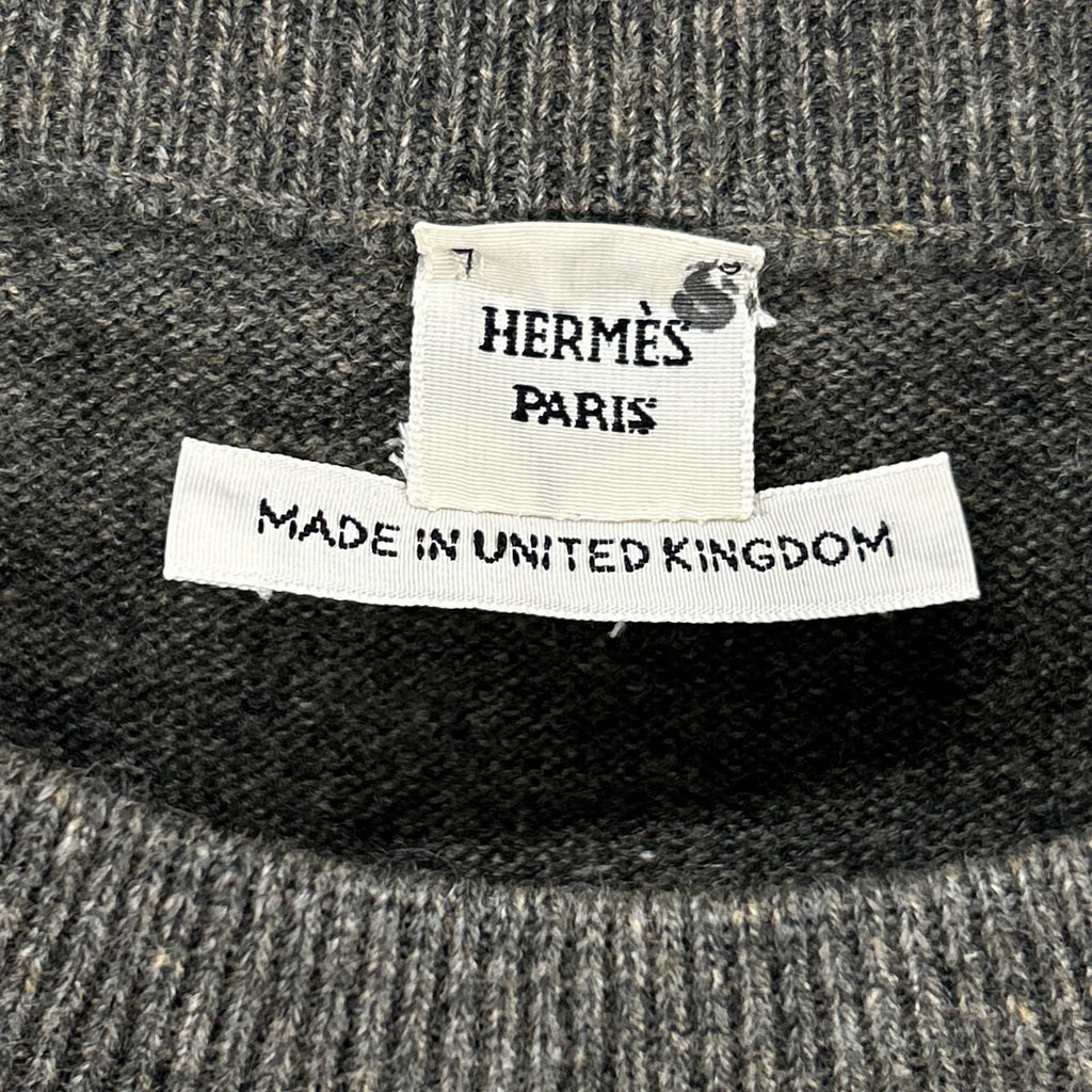 Hermes Era Gray Cashmere Short Sleeve Knit 40 Sweater — view 3