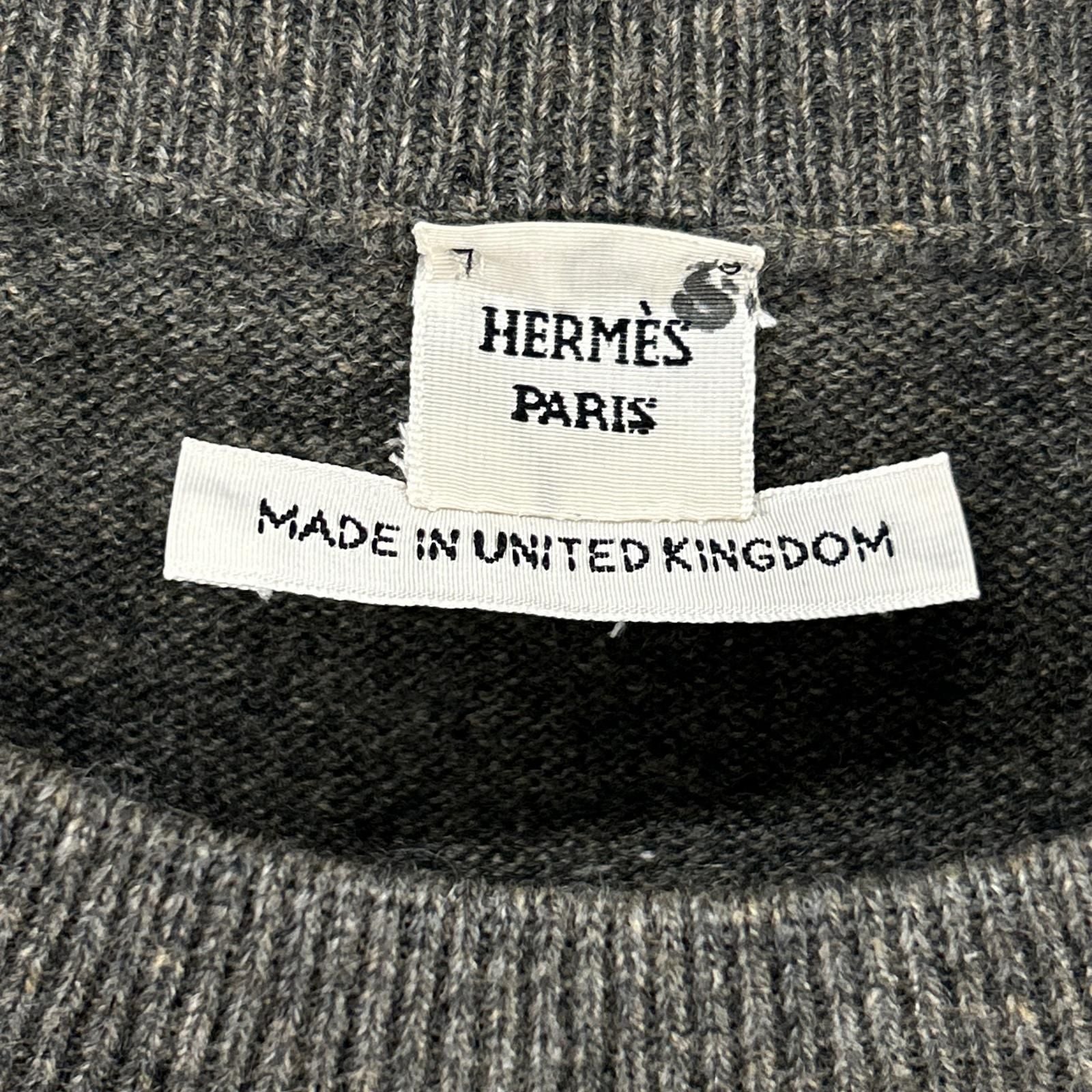 Hermes Era Gray Cashmere Short Sleeve Knit 40 Sweater — view 3