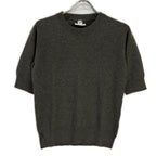 Hermes Era Gray Cashmere Short Sleeve Knit 40 Sweater