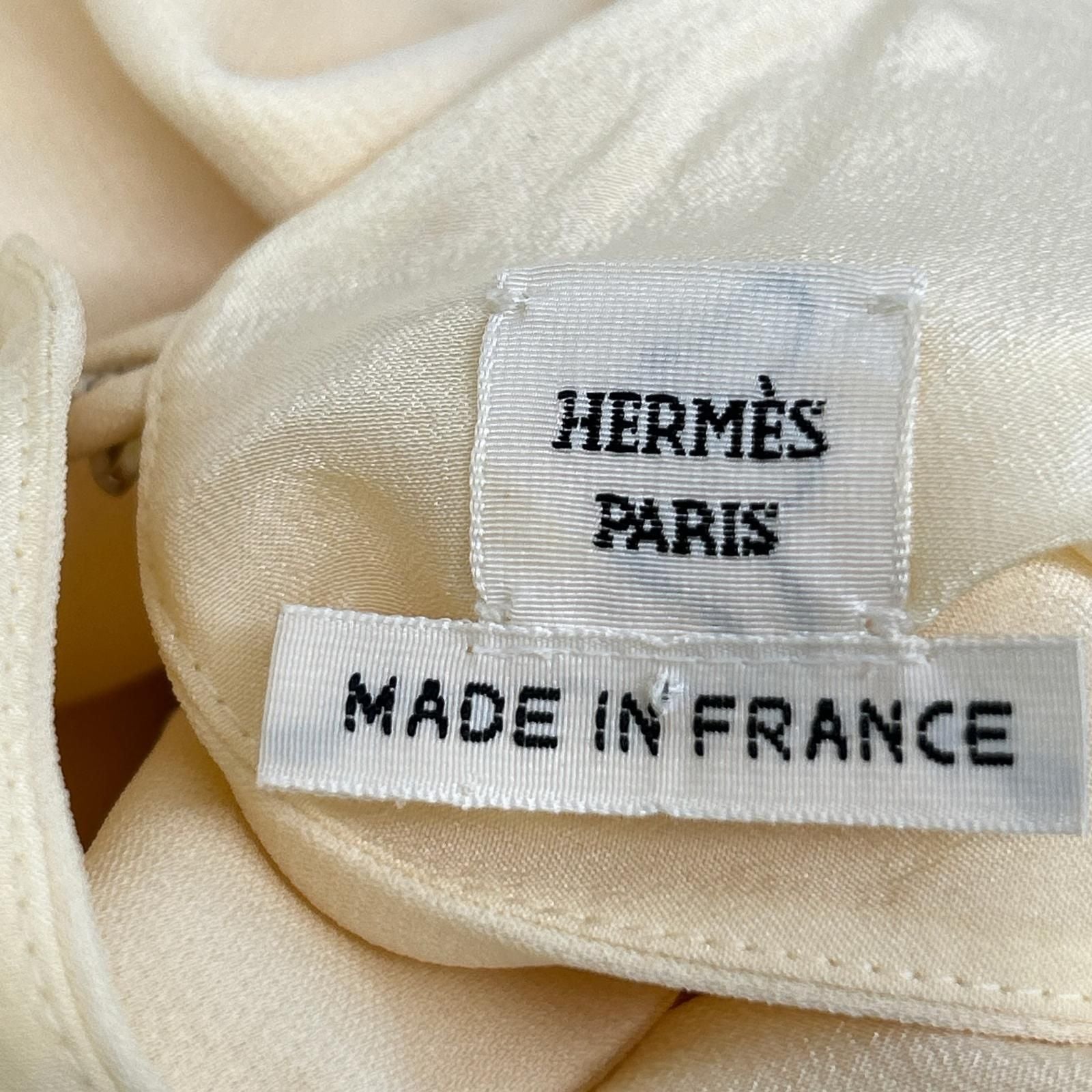 Hermes Era Off White Silk Sleeveless Dress 40 — view 5