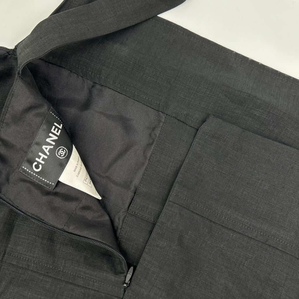 Chanel Gripoix Button Linen Dress 38 — view 7