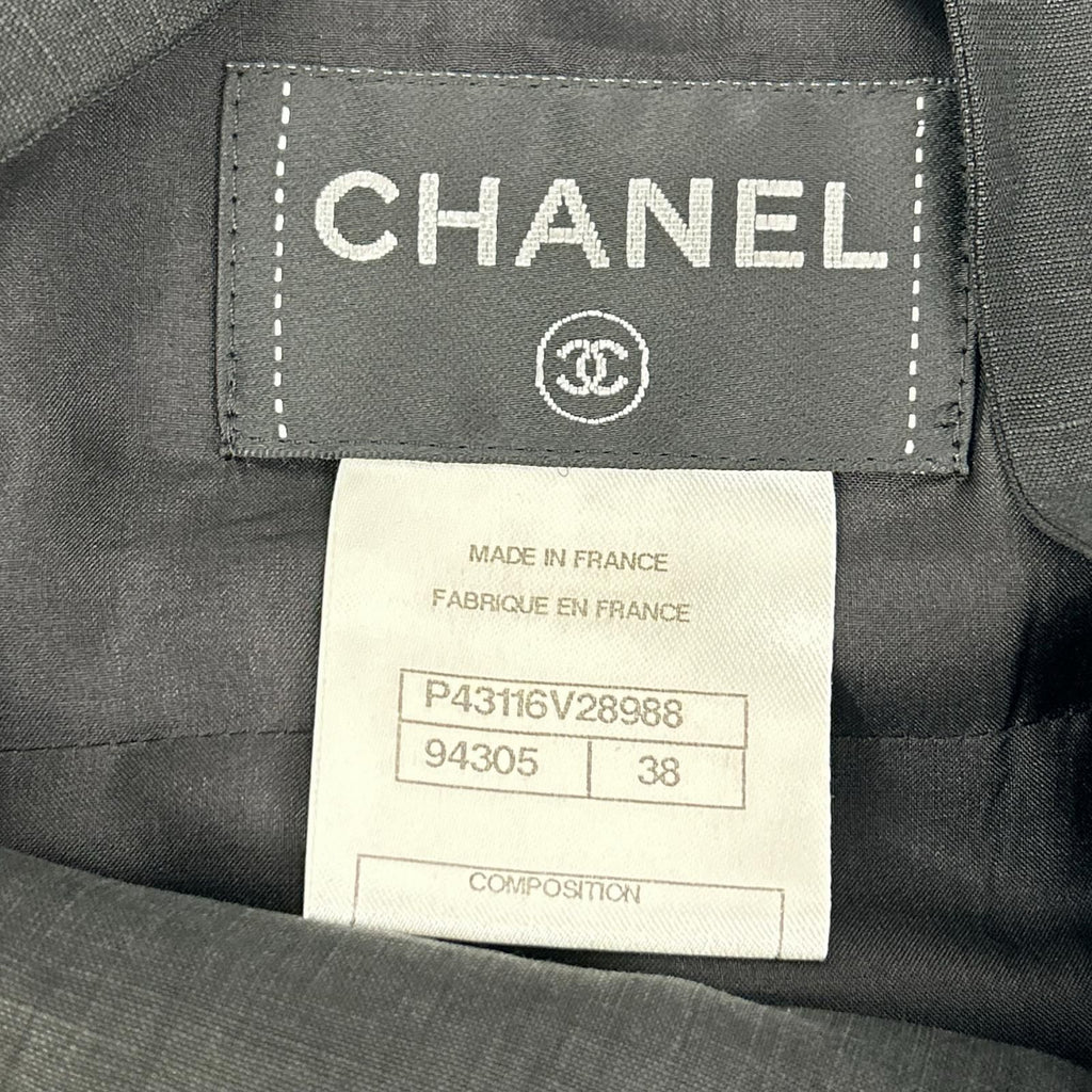 Chanel Gripoix Button Linen Dress 38 — view 3