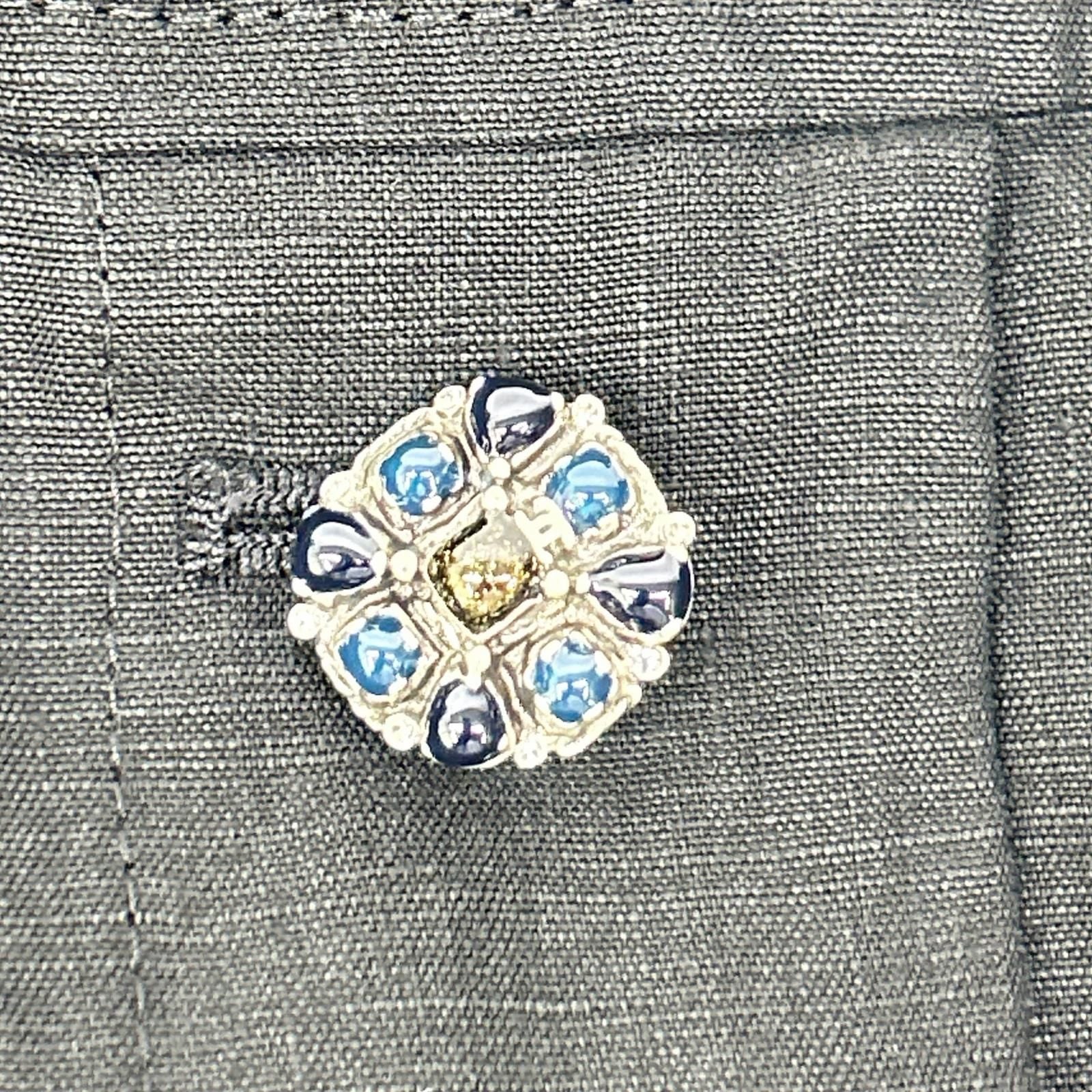 Chanel Gripoix Button Linen Dress 38 — view 6