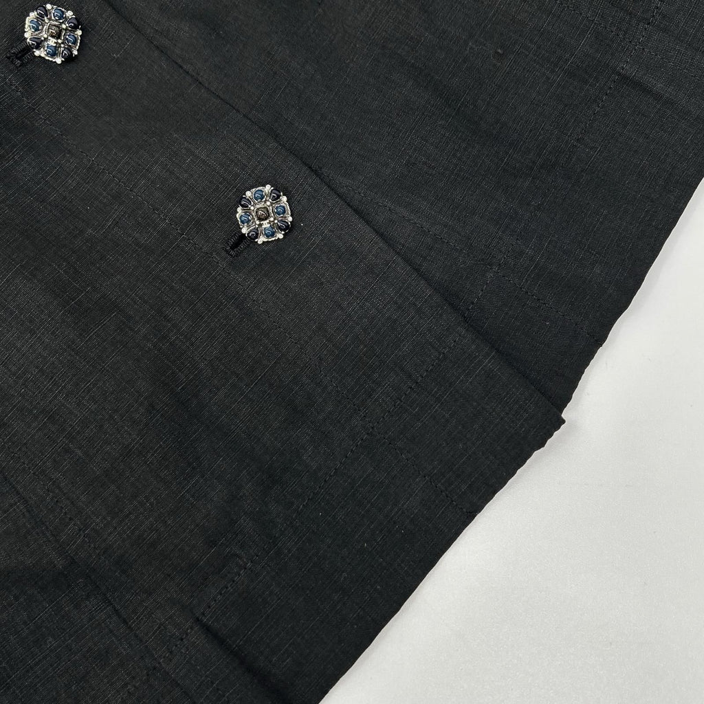 Chanel Gripoix Button Linen Dress 38 — view 8